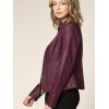 imageLock and Love Slim Fit Stylish Vegan Leather Moto Jacket for Women  PU Biker Motorcycle CoatWjc747wine