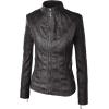 imageLock and Love Slim Fit Stylish Vegan Leather Moto Jacket for Women  PU Biker Motorcycle CoatWjc877black