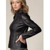 imageLock and Love Slim Fit Stylish Vegan Leather Moto Jacket for Women  PU Biker Motorcycle CoatWjc877black