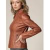 imageLock and Love Slim Fit Stylish Vegan Leather Moto Jacket for Women  PU Biker Motorcycle CoatWjc877camel