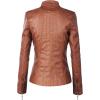 imageLock and Love Slim Fit Stylish Vegan Leather Moto Jacket for Women  PU Biker Motorcycle CoatWjc877camel