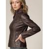 imageLock and Love Slim Fit Stylish Vegan Leather Moto Jacket for Women  PU Biker Motorcycle CoatWjc877coffee