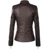 imageLock and Love Slim Fit Stylish Vegan Leather Moto Jacket for Women  PU Biker Motorcycle CoatWjc877coffee
