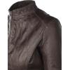 imageLock and Love Slim Fit Stylish Vegan Leather Moto Jacket for Women  PU Biker Motorcycle CoatWjc877coffee
