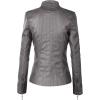 imageLock and Love Slim Fit Stylish Vegan Leather Moto Jacket for Women  PU Biker Motorcycle CoatWjc877grey