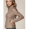 imageLock and Love Slim Fit Stylish Vegan Leather Moto Jacket for Women  PU Biker Motorcycle CoatWjc877khaki