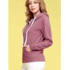 imageLock and Love Womens Active Casual Zipup Hoodie Jacket Long Sleeve Comfortable Lightweight SweatshirtWsk954dustpink