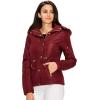 imageLock and Love Womens Casual Military Anorak Jacket  Lightweight Detachable Hooded Safari UtilityWjc2041wine