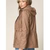 imageLock and Love Womens Casual Military Anorak Jacket  Lightweight Detachable Hooded Safari UtilityWjc643khaki