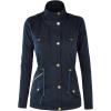 imageLock and Love Womens Casual Military Anorak Jacket  Lightweight Detachable Hooded Safari UtilityWjc643navy