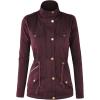 imageLock and Love Womens Casual Military Anorak Jacket  Lightweight Detachable Hooded Safari UtilityWjc643wine