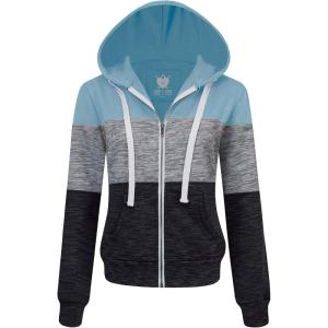 imageLock and Love Womens Active Casual Zipup Hoodie Jacket Long Sleeve Comfortable Lightweight SweatshirtWsk2302dustyblue
