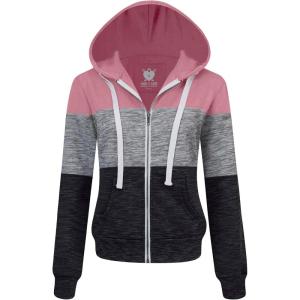 imageLock and Love Womens Active Casual Zipup Hoodie Jacket Long Sleeve Comfortable Lightweight SweatshirtWsk2302mauve