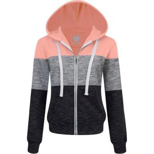 imageLock and Love Womens Active Casual Zipup Hoodie Jacket Long Sleeve Comfortable Lightweight SweatshirtWsk2302pink