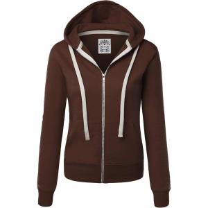 imageLock and Love Womens Active Casual Zipup Hoodie Jacket Long Sleeve Comfortable Lightweight SweatshirtWsk954coffee
