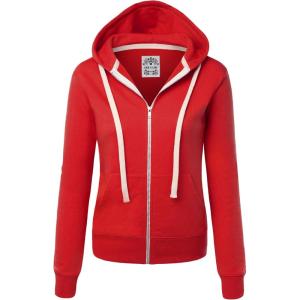 imageLock and Love Womens Active Casual Zipup Hoodie Jacket Long Sleeve Comfortable Lightweight SweatshirtWsk954red