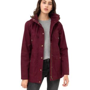 imageLock and Love Womens Casual Military Anorak Jacket  Lightweight Detachable Hooded Safari UtilityWjc1845wine
