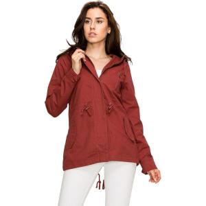 imageLock and Love Womens Casual Military Anorak Jacket  Lightweight Detachable Hooded Safari UtilityWjc1968marsala