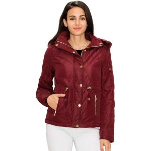 imageLock and Love Womens Casual Military Anorak Jacket  Lightweight Detachable Hooded Safari UtilityWjc2041wine