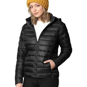 imageLock and Love Womens Ultra Light Weight Packable Down Jacket with Removable HoodieWjc2144black