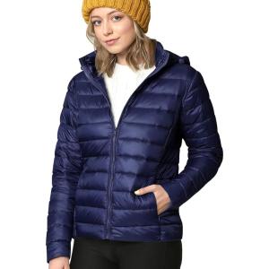 imageLock and Love Womens Ultra Light Weight Packable Down Jacket with Removable HoodieWjc2144navy