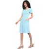imageLock and Love LL Womens Comfy Casual Short Sleeve Flowy Dresses Loose Plain Dress with PocketsWdr2304aqua