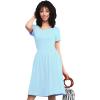 imageLock and Love LL Womens Comfy Casual Short Sleeve Flowy Dresses Loose Plain Dress with PocketsWdr2304aqua