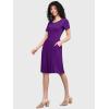imageLock and Love LL Womens Comfy Casual Short Sleeve Flowy Dresses Loose Plain Dress with PocketsWdr2304darkpurple