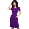 imageLock and Love LL Womens Comfy Casual Short Sleeve Flowy Dresses Loose Plain Dress with PocketsWdr2304darkpurple