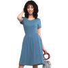 imageLock and Love LL Womens Comfy Casual Short Sleeve Flowy Dresses Loose Plain Dress with PocketsWdr2304denim