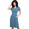 imageLock and Love LL Womens Comfy Casual Short Sleeve Flowy Dresses Loose Plain Dress with PocketsWdr2304denim