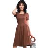 imageLock and Love LL Womens Comfy Casual Short Sleeve Flowy Dresses Loose Plain Dress with PocketsWdr2304rust