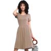 imageLock and Love LL Womens Comfy Casual Short Sleeve Flowy Dresses Loose Plain Dress with PocketsWdr2304taupe
