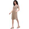 imageLock and Love LL Womens Comfy Casual Short Sleeve Flowy Dresses Loose Plain Dress with PocketsWdr2304taupe