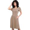 imageLock and Love LL Womens Comfy Casual Short Sleeve Flowy Dresses Loose Plain Dress with PocketsWdr2304taupe
