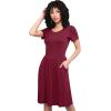 imageLock and Love LL Womens Comfy Casual Short Sleeve Flowy Dresses Loose Plain Dress with PocketsWdr2304wine