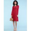 imageLock and Love LL Womens Comfy Casual Short Sleeve Flowy Dresses Loose Plain Dress with PocketsWdr2305red