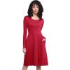 imageLock and Love LL Womens Comfy Casual Short Sleeve Flowy Dresses Loose Plain Dress with PocketsWdr2305red