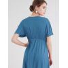 imageLock and Love Womens Short Sleeve Kimono Style Deep V Neck Casual Summer Dress S3XL Plus SizeBlue