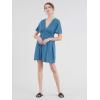 imageLock and Love Womens Short Sleeve Kimono Style Deep V Neck Casual Summer Dress S3XL Plus SizeBlue