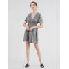 imageLock and Love Womens Short Sleeve Kimono Style Deep V Neck Casual Summer Dress S3XL Plus SizeDark Grey