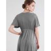 imageLock and Love Womens Short Sleeve Kimono Style Deep V Neck Casual Summer Dress S3XL Plus SizeDark Grey