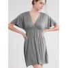 imageLock and Love Womens Short Sleeve Kimono Style Deep V Neck Casual Summer Dress S3XL Plus SizeDark Grey