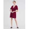 imageLock and Love Womens Short Sleeve Kimono Style Deep V Neck Casual Summer Dress S3XL Plus SizeMaroon