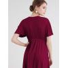 imageLock and Love Womens Short Sleeve Kimono Style Deep V Neck Casual Summer Dress S3XL Plus SizeMaroon