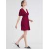 imageLock and Love Womens Short Sleeve Kimono Style Deep V Neck Casual Summer Dress S3XL Plus SizeMaroon