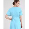 imageLock and Love Womens Short Sleeve Kimono Style Deep V Neck Casual Summer Dress S3XL Plus SizeWdr1338aqua