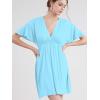 imageLock and Love Womens Short Sleeve Kimono Style Deep V Neck Casual Summer Dress S3XL Plus SizeWdr1338aqua