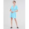 imageLock and Love Womens Short Sleeve Kimono Style Deep V Neck Casual Summer Dress S3XL Plus SizeWdr1338aqua