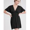 imageLock and Love Womens Short Sleeve Kimono Style Deep V Neck Casual Summer Dress S3XL Plus SizeWdr1338black